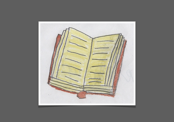 aufgeschlagenes Buch (gemalt)