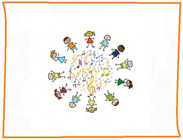 Logo der Grundschule Rechtenfletherstraße: Ein Kreis aus Noten innen und Kindern außen